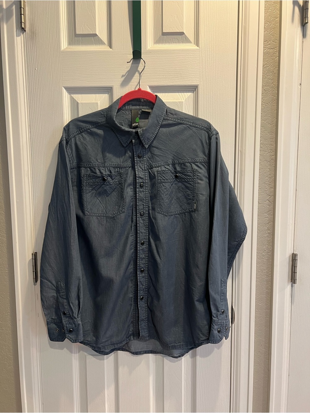 Stio Men's Casual Button-Down Shirt in Slate Blue